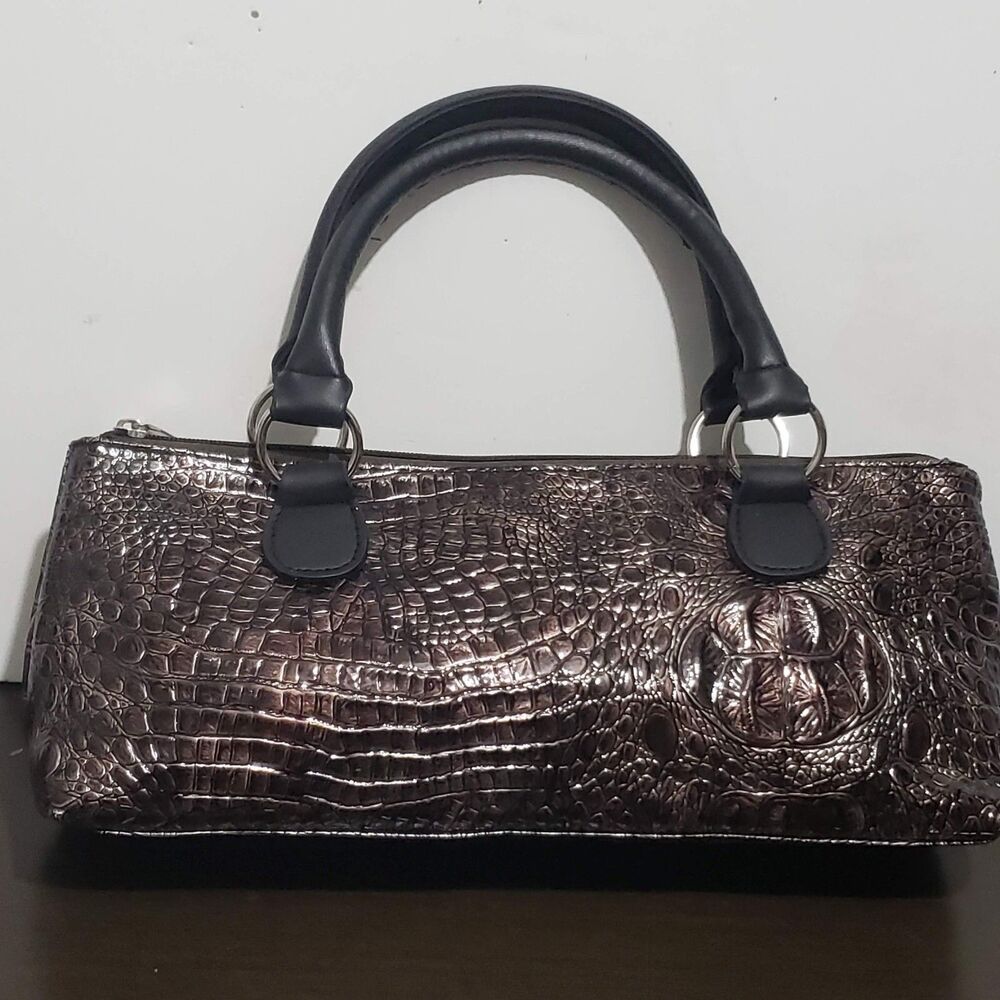 Primeware Croc/Alligator Embossed Pattern Insulated Wine Coler Purse  Lunch Tote